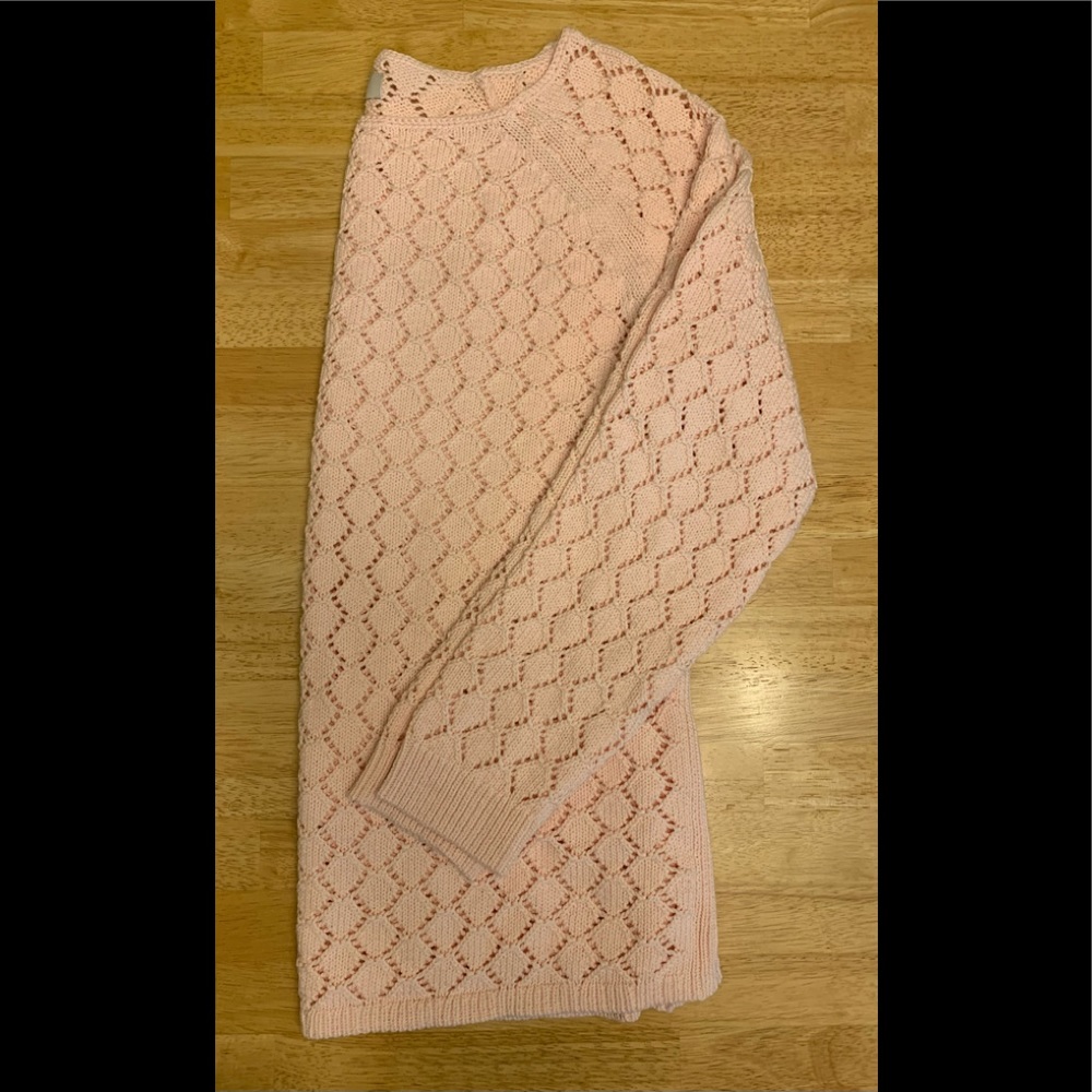 NWOT LOFT Pink Open-weave Sweater and cami (a similar pink) Both items included